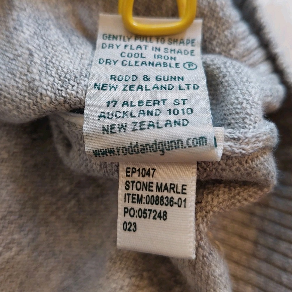 Rodd & Gunn Mens Fortrose Knit L/S Johnny Collar Lite Sweater Stone Marle S NEW! - Picture 11 of 12